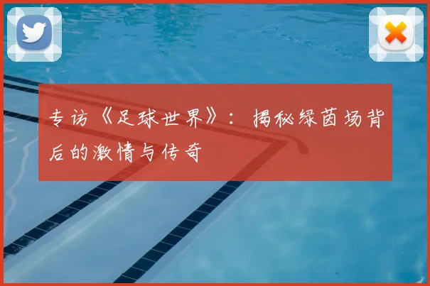 专访《足球世界》：揭秘绿茵场背后的激情与传奇